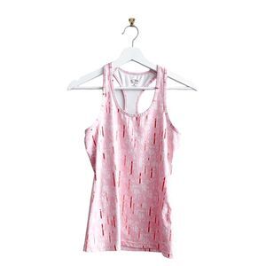 Champion Women's Abstract Activewear Racerback Tank Top Pink White Small